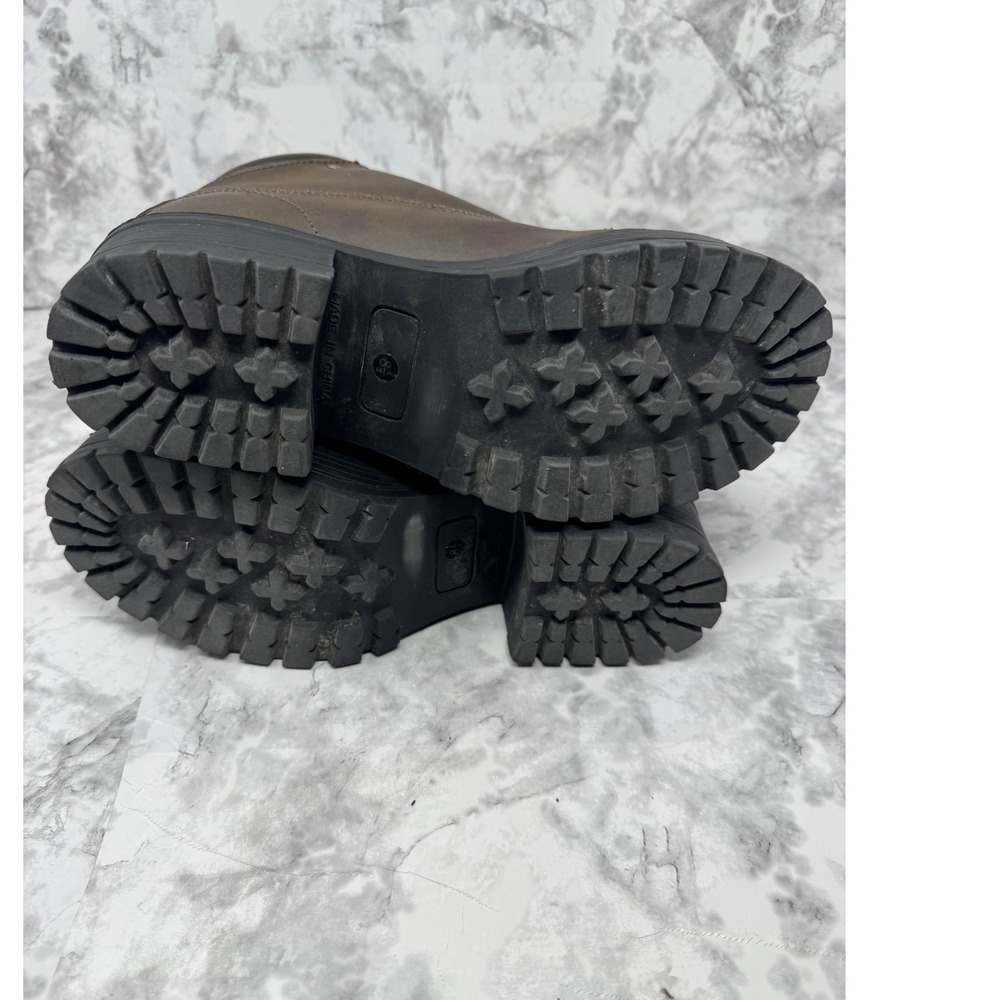 VTG 90s Fashion Bug 🤎Chunky Platform Boots Brown Hiker Grunge Y2K Gorpcore 8.5 - Picture 9 of 10
